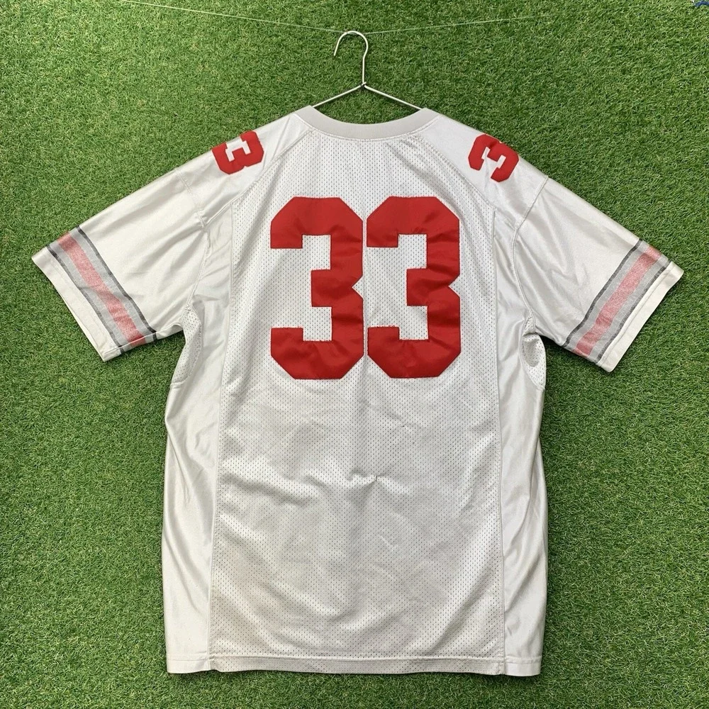 Nike Ohio State Buckeyes Jersey Mens 2XL Joe Gantz #33 Away White Faded Athletic